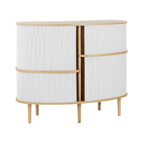 Armadietto grigio/di colore naturale con effetto rovere con ante scorrevoli 120x100x50 cm Audacious – UMAGE-image-1