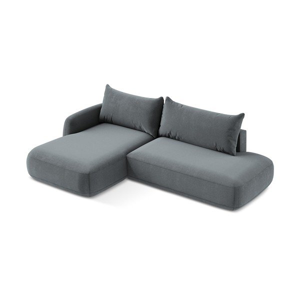 Divano angolare blu polveroso allungabile (con penisola a sinistra/con chaise lounge) Hale – Makamii-image-2
