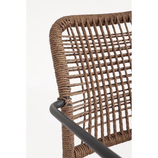 Sedia da esterno grigio scuro/di colore naturale in metallo Jable – Bizzotto-image-1