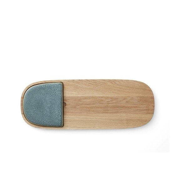 Tagliere in rovere con dettaglio verde Cibus - Bitz