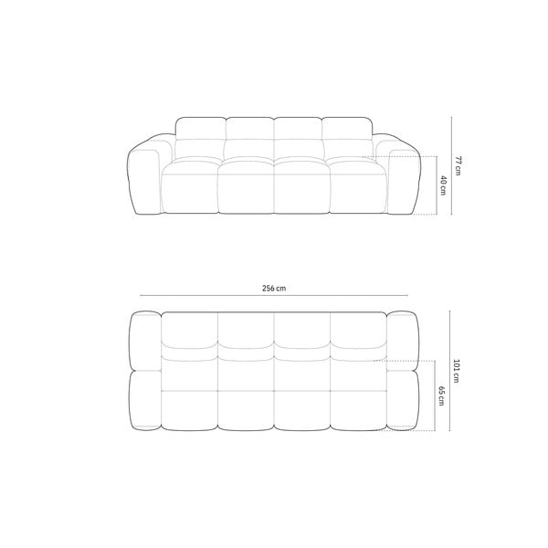Divano grigio 256 cm Lisa - Micadoni Home-image-4