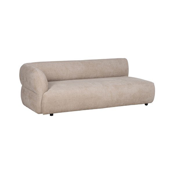 Divano beige con penisola a sinistra con rivestimento in ciniglia 199 cm Minimal – Ixia-image-2