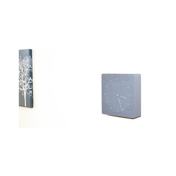 Sveglia grigia con display a LED bianco Orologio analogico a scatto - Gingko-image-3