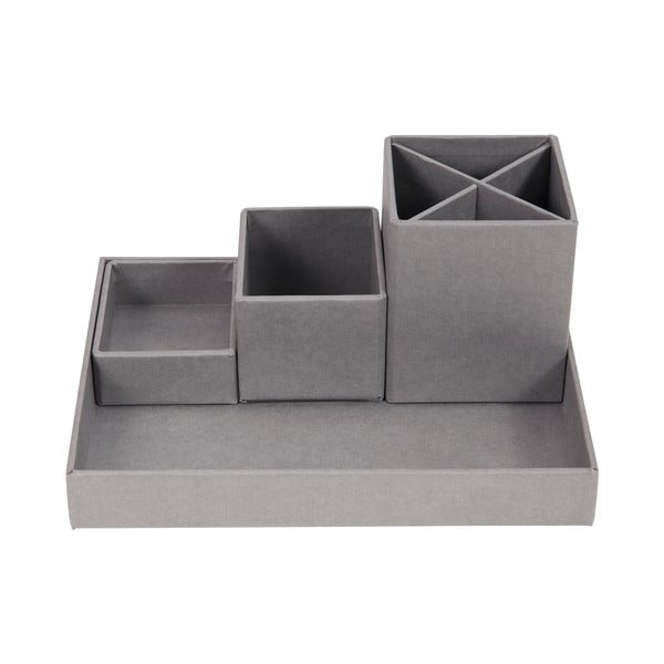 Organizer da scrivania grigio in 4 pezzi per strumenti di scrittura Lena - Bigso Box of Sweden-image-2