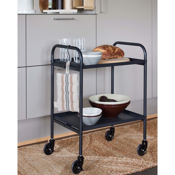 Tavolino da servizio in acciaio su ruote 37,5x52 cm Maki – OYOY Living Design-image-1