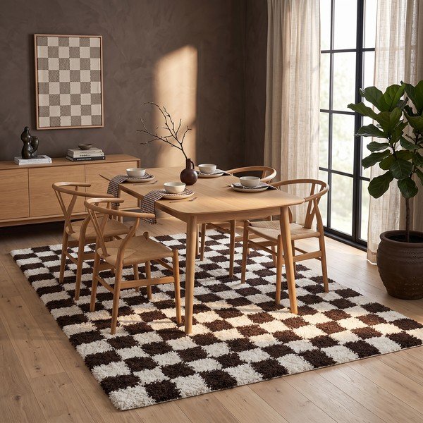 Tappeto marrone/color crema 80x150 cm Grida – ESTE-image-1