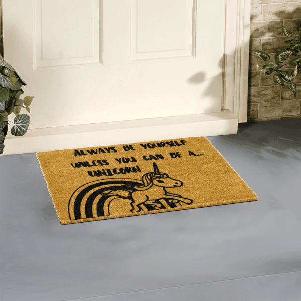 Tappeto in fibra naturale Unicorno, 40 x 60 cm - Artsy Doormats-image-1
