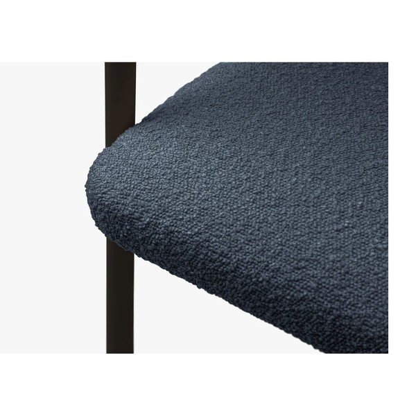 Sedia da pranzo nera/blu scuro imbottito con braccioli Lea – Micadoni -image-3