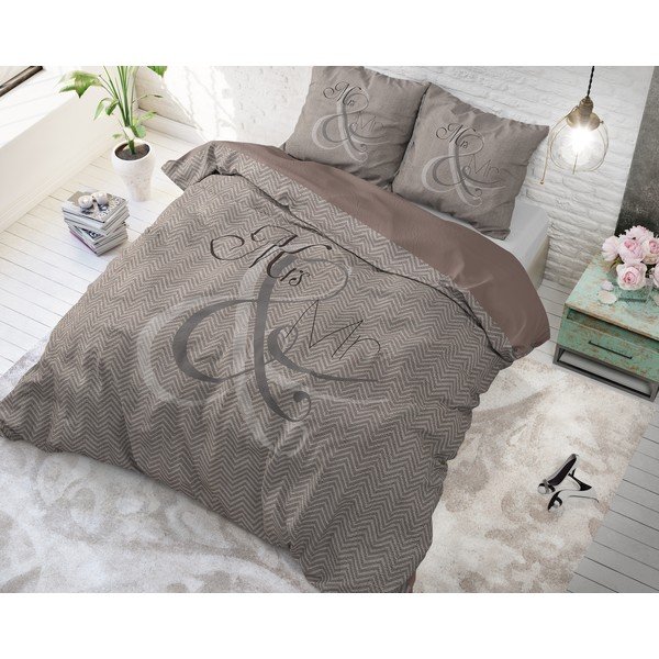 Biancheria da letto singola in cotone Mr and Mrs Knitted, 140 x 200/220 cm - Pure Cotton-image-2