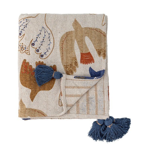 Coperta marrone in cotone riciclato 130x160 cm Anniversary – Bloomingville-image-4