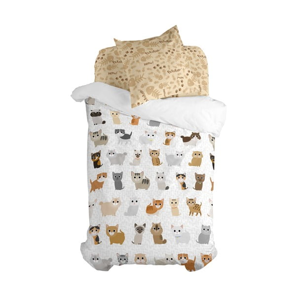 Biancheria da letto per bambini in cotone per letto singolo 140x200 cm Cats - Mr. Fox