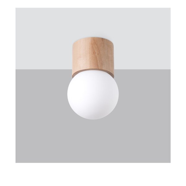 Plafoniera bianca/di colore naturale con paralume in vetro ø 12 cm Surtur – Sollux-image-2