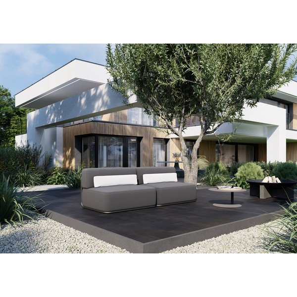 Divano modulare da giardino grigio scuro 204 cm Straw - Sit Sit-image-3