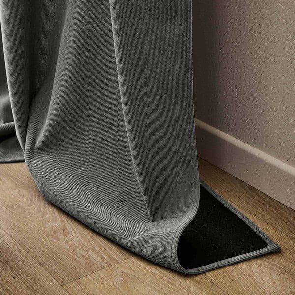 Tenda termoisolante color antracite in velluto a coste 140x260 cm Madison – douceur d'intérieur-image-4