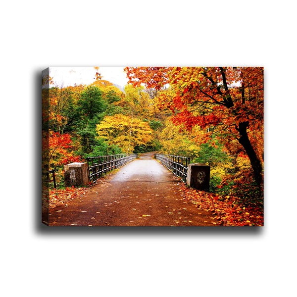 Pittura , 70 x 50 cm Autumn Bridge - Tablo Center