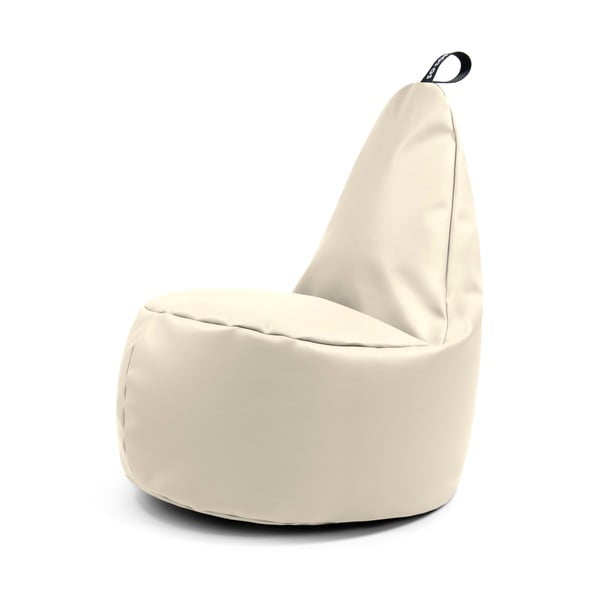 Puof a sacco beige con rivestimento in finta pelle Lull XL – So Soft?