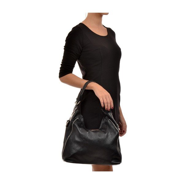 Černá kožená kabelka Mangotti Bags Anna-image-4