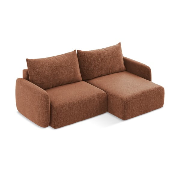 Divano angolare color mattone allungabile/con contenitore (con penisola a destra) Kalena – Makamii-image-3
