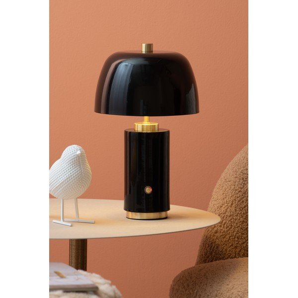 Lampada da tavolo dimmerabile a LED nera con paralume in metallo (altezza 30 cm) Freya - Leitmotiv-image-1