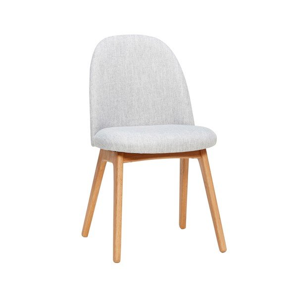 Sedia da pranzo grigio chiaro con gambe in legno di quercia Gisla - Hübsch