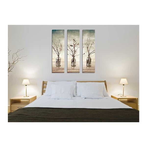 Pittura murale in 3 parti su tela Vasi - Wallity-image-1