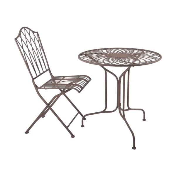 Sedia da giardino pieghevole in metallo marrone - Esschert Design-image-3