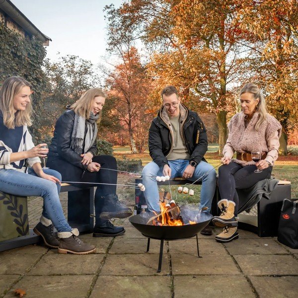 Panchina da giardino nera Curved - Esschert Design-image-3