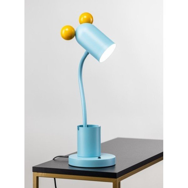 Lampada da tavolo blu chiaro con paralume in metallo (altezza 50 cm) Mouse - GTV-image-1