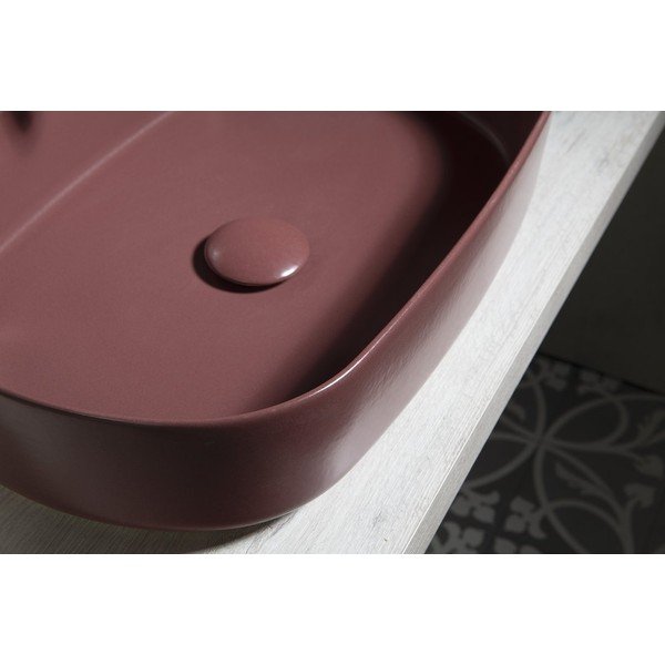 Lavabo in ceramica borgogna , 55 x 36 cm Infinity Oval - Sapho-image-1