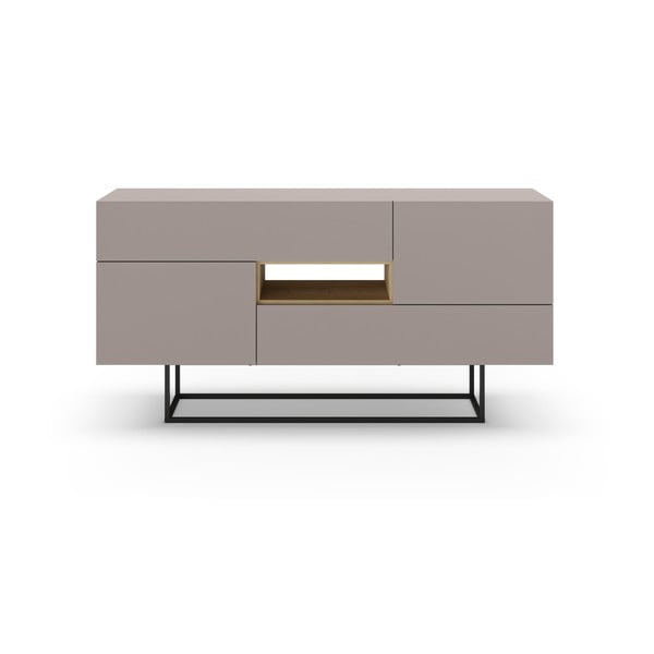 Cassettiera bassa grigio-beige 145x82 cm Titan - Marckeric-image-2