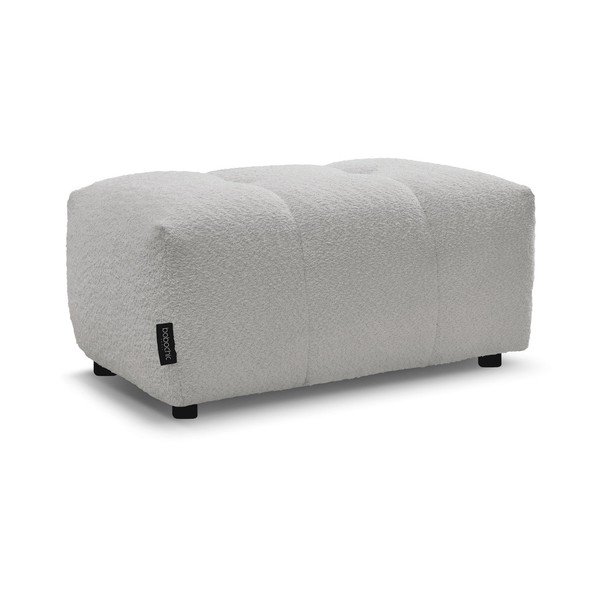 Poggiapiedi grigio chiaro con rivestimento in bouclé Roxelane – Bobochic Paris-image-3