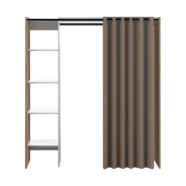 Armadio bianco-marrone in rovere 160x182 cm Tom - TemaHome