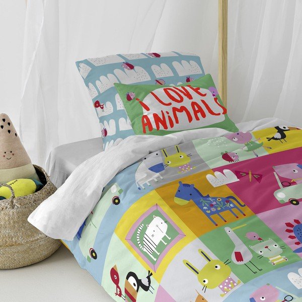 Biancheria da letto per bambini in cotone Patchwork, 140 x 200 cm Patchwork Animal - Moshi Moshi-image-1