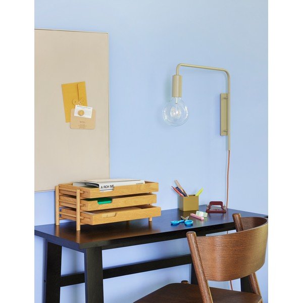 Scrivania con effetto rovere 45x100 cm Poke – Hübsch-image-3