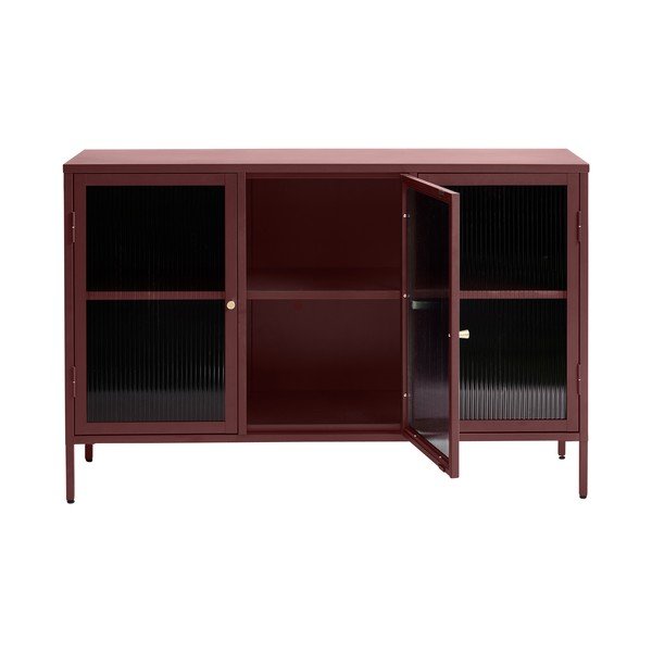 Vetrina rossa in metallo 132x85 cm Bronco - Unique Furniture-image-2