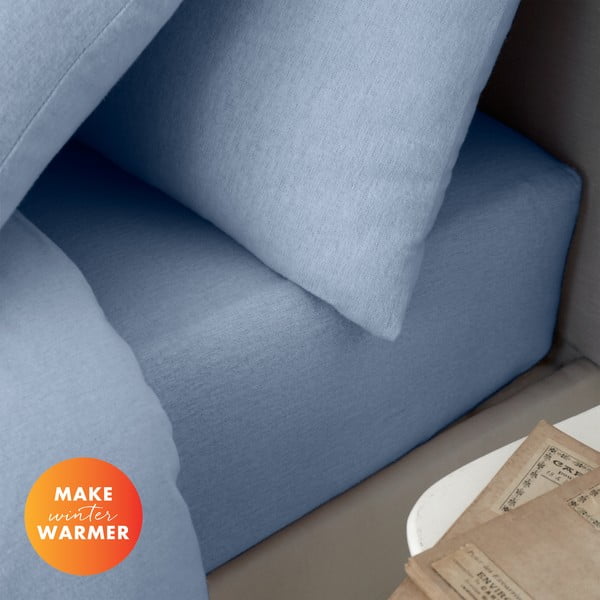 Lenzuolo con angoli azzurro in flanella 150x200 cm Brushed – Catherine Lansfield-image-3