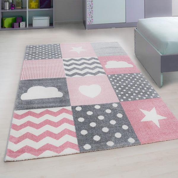 Tappeto per bambini rosa e grigio 160x230 cm Kids - Ayyildiz Carpets-image-1