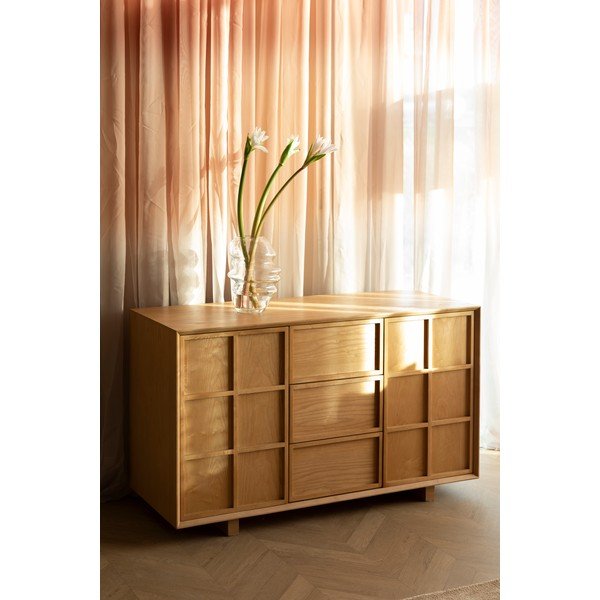 Credenza di colore naturale in frassino massiccio 120x70x45 cm Raster – Zuiver-image-1