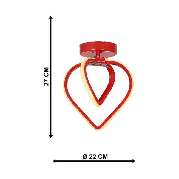 Plafoniera LED rossa in metallo Sevinc – Squid Lighting-image-4
