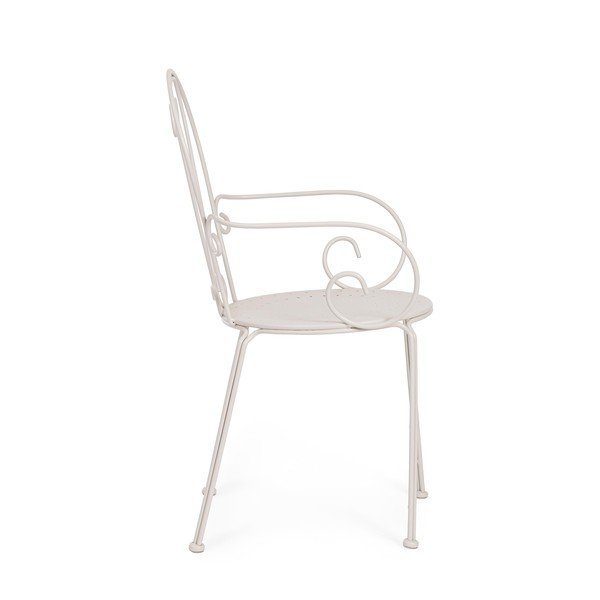 Sedia da esterno beige in metallo Etienne – Bizzotto-image-3