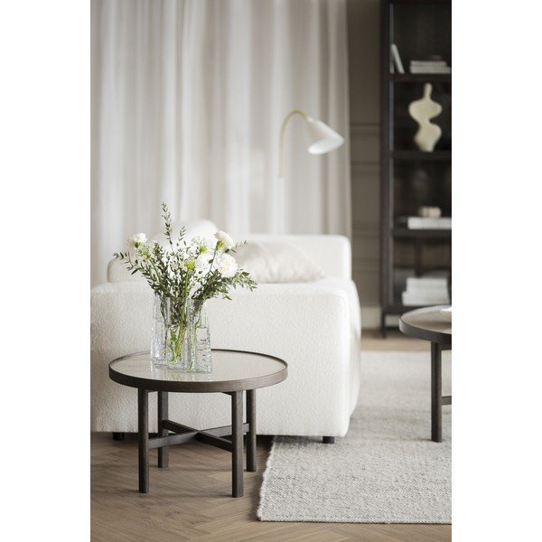 Tavolino rotondo marrone scuro con piano in ceramica 60x60 cm Marsden - Rowico-image-1