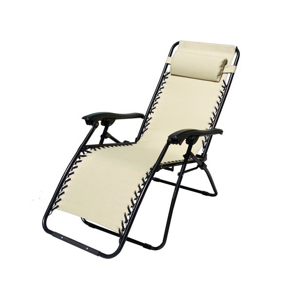 Sedia da giardino in metallo nero e beige Oxford - Rojaplast