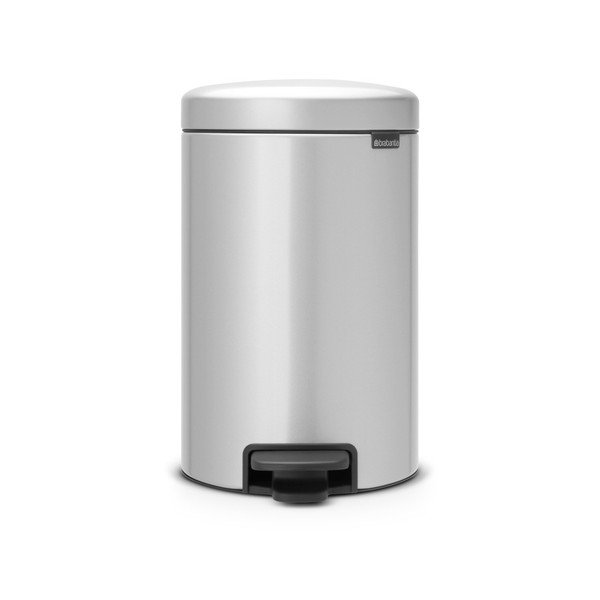 Metalický pedálový odpadkový koš v šedé barvě Brabantia Newicon, 12 l