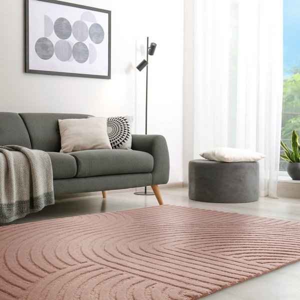 Tappeto in lana rosa 160x230 cm Hague - Asiatic Carpets-image-1