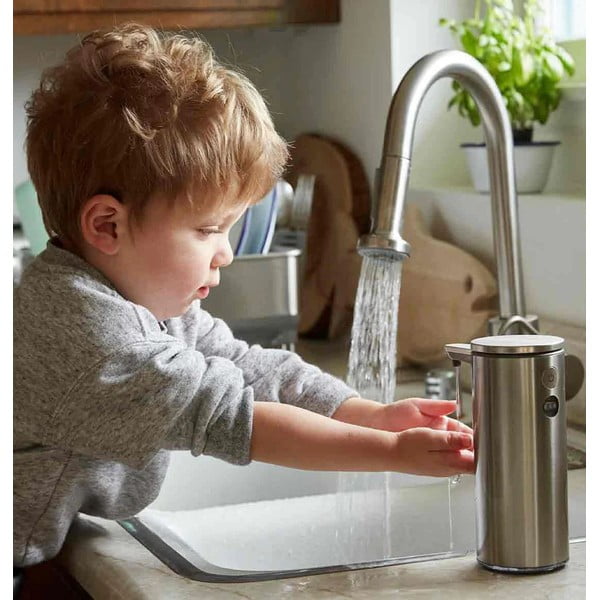 Dispenser automatico di sapone in acciaio grigio da 266 ml - simplehuman-image-4