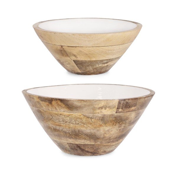 Ciotole in set bianche in legno 2 pz ø 30,5 cm Knossos – Yes Everyday-image-1