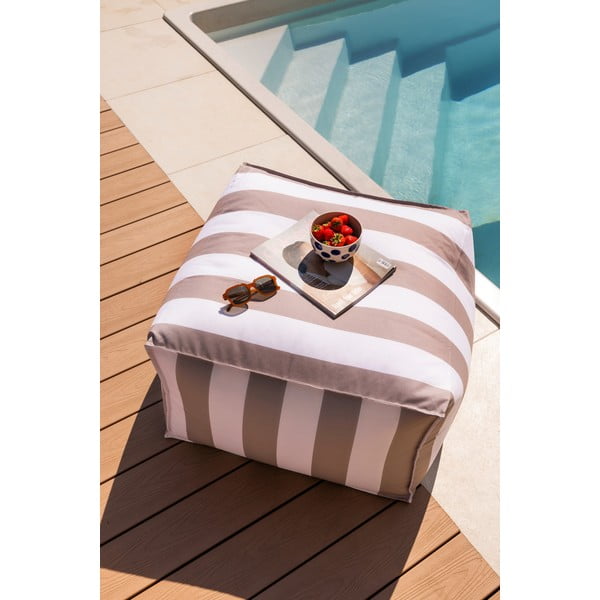 Pouf da giardino bianco e grigio – Bonami Essentials-image-1