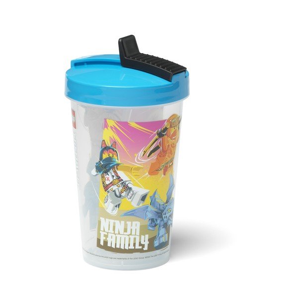 Bicchiere da viaggio blu con cannuccia 500 ml Ninjago - LEGO®-image-1