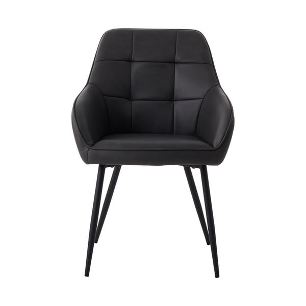 Set di sedie da pranzo grigio scuro in imbottito con braccioli 2 pz Nolan Square – Unique Furniture-image-3