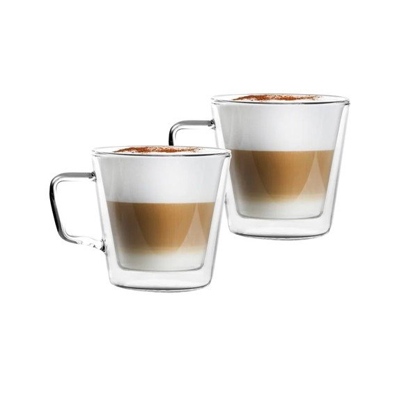 Tazze in set per cappuccino/con parete doppia in vetro 2 pz 350 ml – Vialli Design